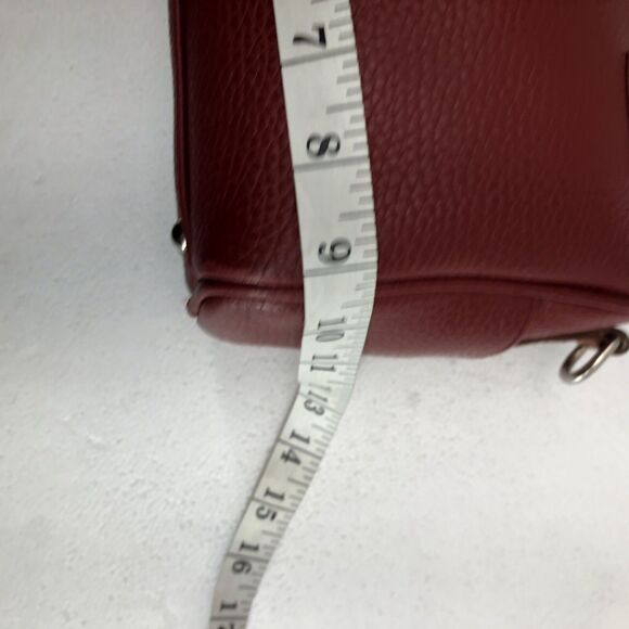 Vintage Dooney & Bourke Genuine Pebbled Leather Red Adj tote Crossbody Bag - Picture 12 of 15